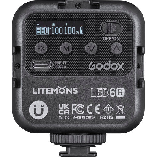 مصباح فيديو LED بحجم الجيب من Godox Litemons RGB (RGB و3200 إلى 6500K) مصباح فيديو LED بحجم الجيب من Godox Litemons RGB (RGB و3200 إلى 6500K)